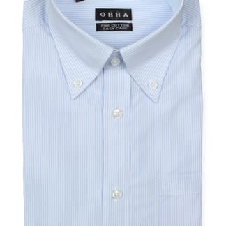 Ohha Chemises Boy's LongSleeve ButtonCollar WhiteBlue Dress Shirt4237
