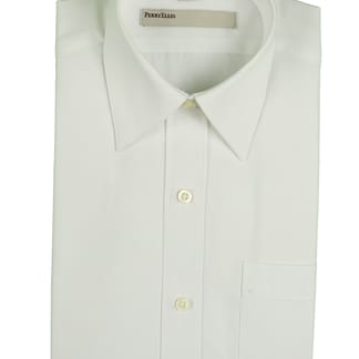 PERRY ELLIS Boys Classic Fit Long Sleeve White On White Dress Shirt
