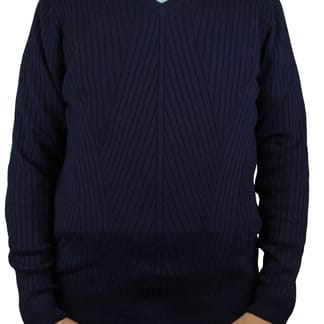 PERRY ELLIS Mens Navy V-Neck Sweater