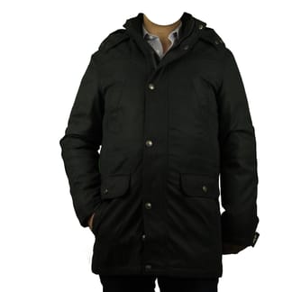 PIER 91 Mens Goose Down Short Coat With Removable Hood