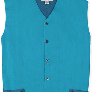 ROSE BLUE Boy's Button Down, Teal, Cotton Knit Cardivest 50035