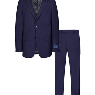 SAPPHIRE BY T.O. COLLECTION Boys Classic And Husky Fit Wool Solid Navy Suit