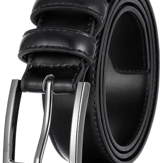 SCZ Men Classic Leather Single Prong Buckle Belt