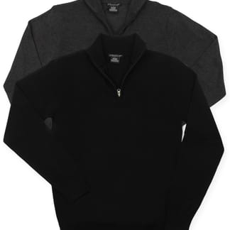 F/X Fusion Men's 1/4 Zipper Mock-Neck Cotton Sweater