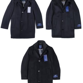 T.O. Boys Husky Fit Button And Zipper Short Wool Blend Coat