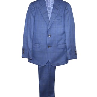 T.O. Boys Husky Fit Microfiber Blend Navy Design Suit T7025-11H