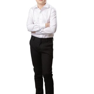 T.O. BOYS SKINNY FIT BASIC STRETCH BLACK PANTS