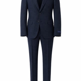 T.O. CENTRION MENS SLIM FIT WOOL FASHION SUIT - DEEP NAVY MICRO HERRINGBONE