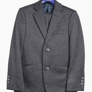 T.O. COLLECTION Boys HUSKY Fit Microfiber Blend Design Stretch Knit Suit - A7-17