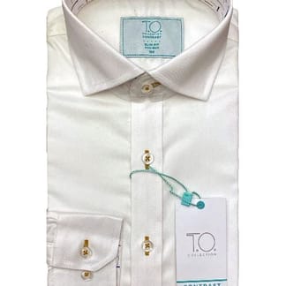 T.O. COLLECTION Boys Long Sleeve Slim Fit Contrast Shirt