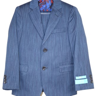 T.O. COLLECTION Boys Slim Fit Microfiber Blend Blue Design Suit - TH2589-2S SS21