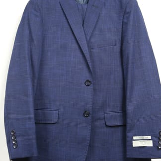 T.O. COLLECTION BOYS SLIM FIT MICROFIBER BLEND NAVY DESIGN SUIT