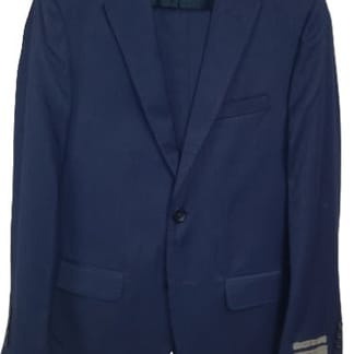 T.O. COLLECTION BOYS SLIM FIT MICROFIBER BLEND NAVY DESIGN SUIT