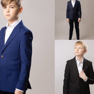 T.O. COLLECTION Boys Slim Fit Microfiber Blend Pique Blazer