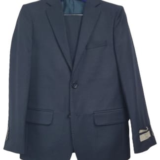 T.O. COLLECTION BOYS VERONA FIT MICROFIBER BLEND NAVY DESIGN SUIT - T3B0335V