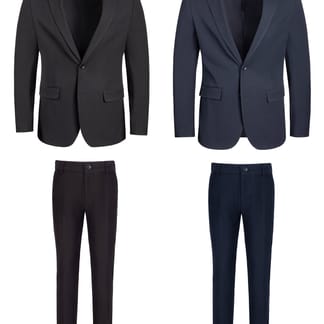 T.O. COLLECTION Mens SLIM Fit Microfiber Blend FLEX Solid Suit - FLEXMSJ FLEXMSP