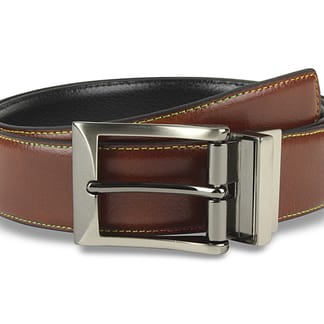 hutch fit and flare dress Men's Black Stitched Leather Belt Petite main image 0