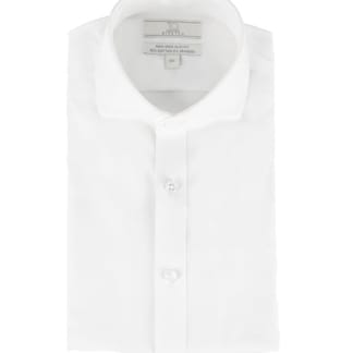 TO MENS STRETCH SLIM FIT LONG SLEEVE SOLID WHITE COTTON BLEND DRESS SHIRT