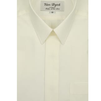 VAN DYCK Boys Cream Cotton Blend Long Sleeve Dress Shirt
