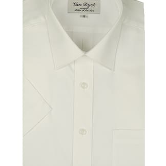 VAN DYCK Mens Classic Fit Short Sleeve Textured White Dress Shirt