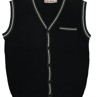 VIERO RICHI Boys Navy White/Lime Trim Knit Vest