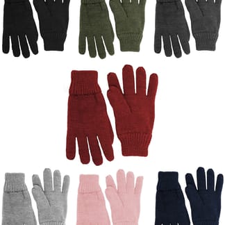 ZEHU Boys And Girls Knitted Fleece Lined Winter Gloves Assorted Colors- 5650