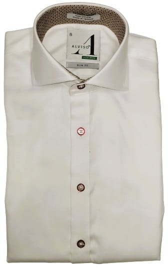 ALVISO Boys Slim Fit Long Sleeve Contrast Cotton Non Iron Dress Shirt 4468 Boytique