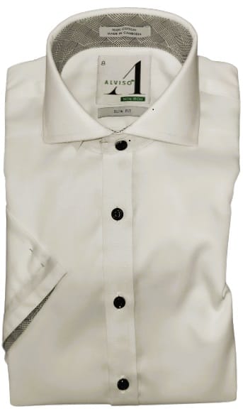 ADONIS BOYS SLIM FIT COTTON SHORT SLEEVES CONTRAST DRESS SHIRT