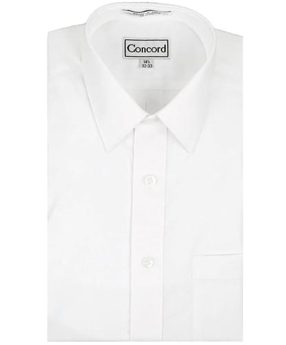 CONCORD Men Solid White Cotton Blend Wrinkle Free Long Sleeve Dress ...