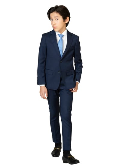 T.O. COLLECTION BOYS SLIM FIT BIRDS EYE NAVY SUIT 1433 23 Boytique