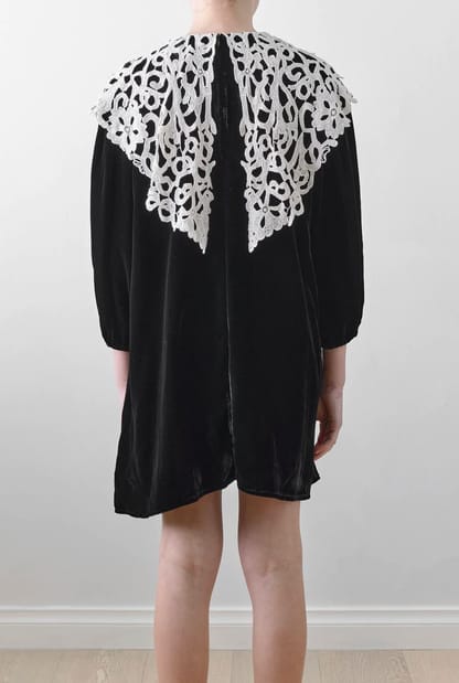 petite amalie black dress Petite Amalie Black Tulle Crochet Lace Dress – Ladida main image 1