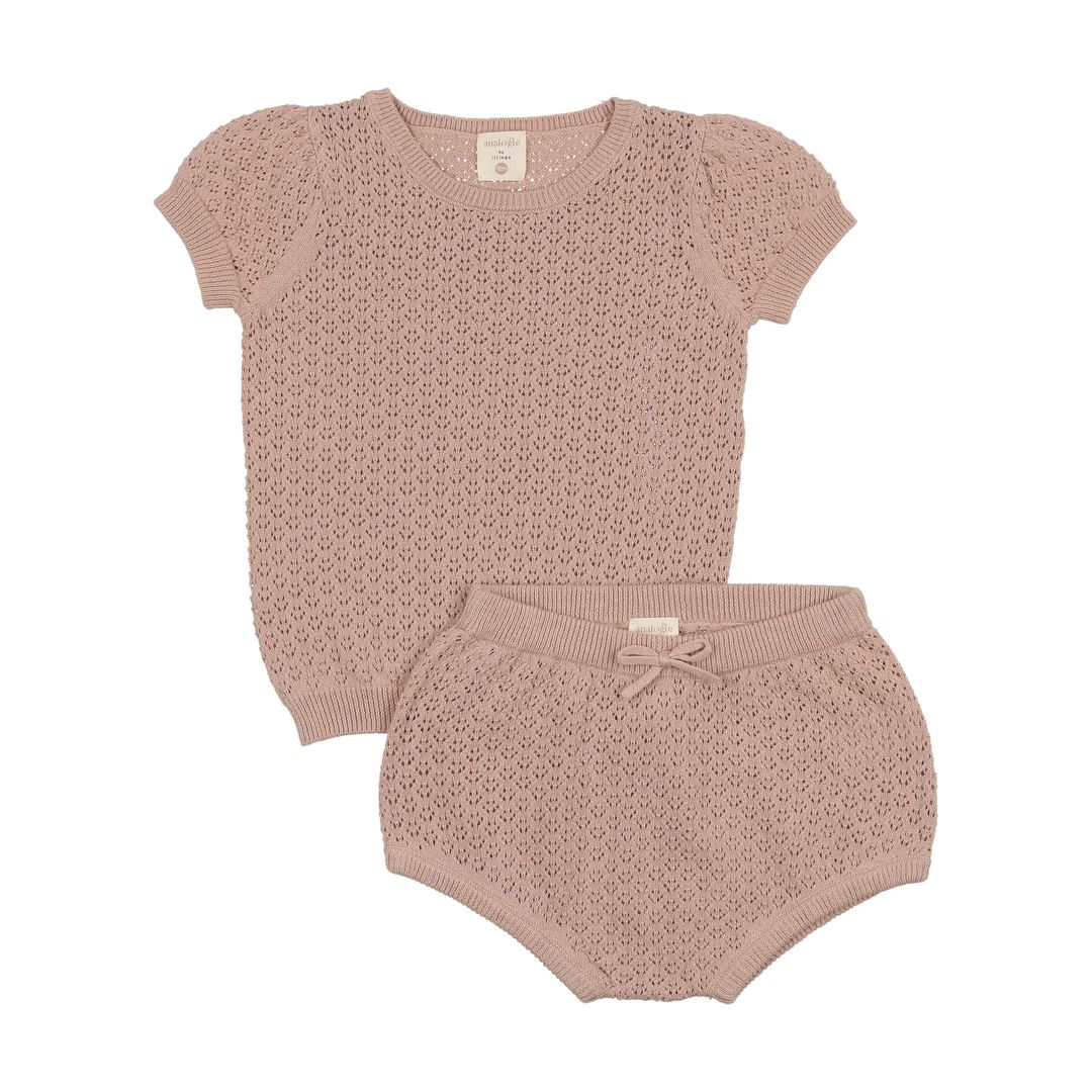 Analogie Ivy Stripe Collar Set - Cream/Taupe main image 1