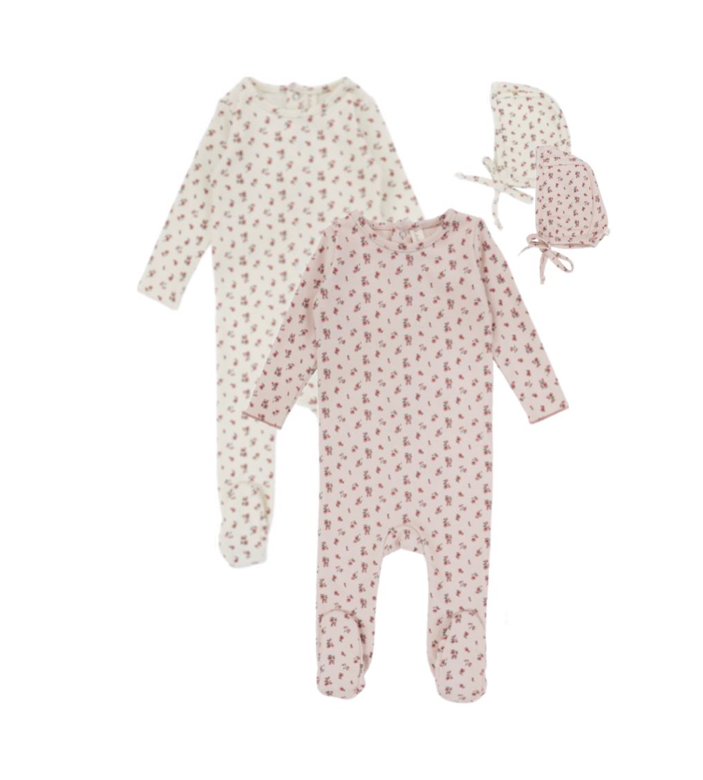 Linear Printed Footie Set - Light Blue main image 1